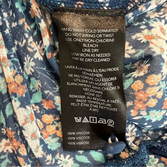 Anthropologie Womens Babydoll PeasantTop Size L Floral Boho Sheer Croppped - Picture 11 of 11